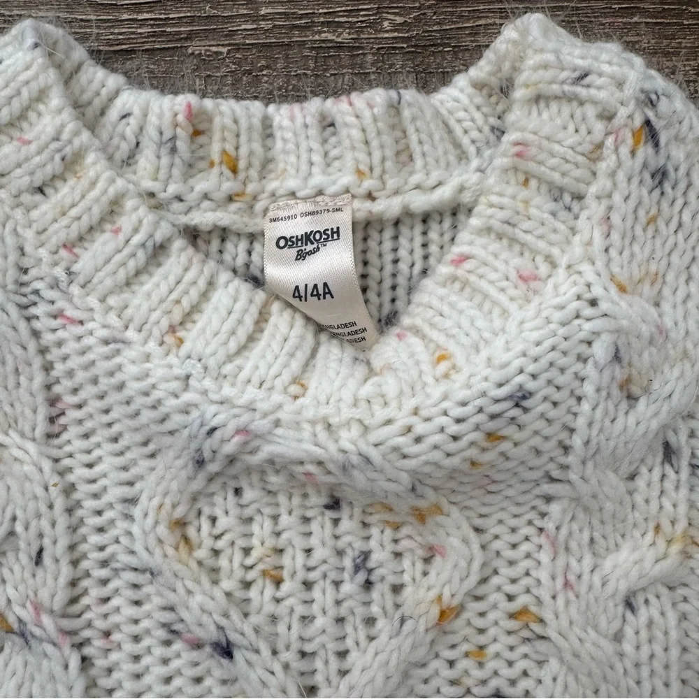 OshKosh B'gosh Speckled Cable Knit Sweater 4 NWOT